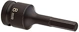 Grey Pneumatic (2908M) 1/2 Drive x 8mm Hex Driver Socket [並行輸入品]