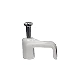 Morris Products 35014 Plastic Cable Clips Flat 1Nail For Small Cords Such As Lamp, Thermostat, Speak