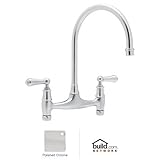 Rohl U.4791L-APC-2 Perrin and Rowe Double Handle Bridge Kitchen Faucet, Polished Chrome [並行輸入品]