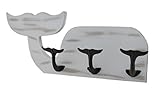 ウッド&メタル装飾壁フックCast Iron Tails on木製ホワイトWhale壁フック18 1.2インチ長18.5 X 8 X 3インチホワイトモデル# 68732