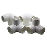 3 Way Tee PVC Fitting - Build Heavy Duty PVC Furniture - Grade SCH 40 PVC 1" Elbow Fittings - For On