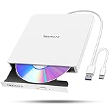 【2025革新型・高速USB3.0対応】 CD DVDドライブ 外付け 静音 DVDプレーヤー 外付けDVDドライブ USB3.0＆Type-C両接続 読取/書込可 CDプレーヤー バスパワー駆動 外付けCDドライブ 軽量 薄型 光学ドライブ 外付け CDドライブ Mac PC パソコン Windows11対応 Windows10/8/7XP 外付け CD DVD ドライブ (オフホワイト)
