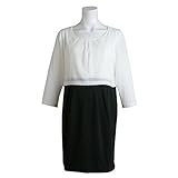 授乳服 7分袖 ワンピース 授乳口付 シフォン使い ワンピース 産後対応 ホワイト-M1047 L