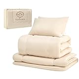 fuwawa 布団セット ダブル 5点セット SEK認証 抗菌 防臭 防カビ 洗える ふとんセット 【ボリューム増量 中綿2.0kg 掛布団