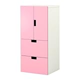 IKEA(イケア) STUVA ホワイト/ピンク 19878108 収納コンビネーション 扉/ 引き出し付き、ホワイト、ピンク