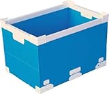 [N-7605765]ＫＵＮＩＭＯＲＩ　プラダン折畳み　ＦＮＳコンテナ　５０Ｌ（ＳＷコーナー）ライトブ 79302FNS50LLB