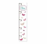 Personalized子供の成長チャートのガールズ – バタフライキャンバスGrowth Chart – Butterflies Girlsキャンバス成長チャート – Gifts for Kids 