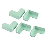 uxcell コーナークッション　コーナーガード　コーナーパッド　コーナーカバー ケガ防止　保護 クッション ソフト 家具 コーナー エッジ ガード プロテクター L字型 ライトグリーン 5個入り