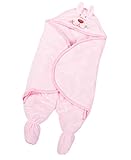 FEOYA ベビー 赤ちゃん おくるみ 寝袋 男の子 女の子 新生児 足付き 0-1歳 春夏 ふわふわ 肌触りいい 暖かい 寝具 スリーパー 幼児用 バスローブ お出かけ 防寒 3色入れ（ピンク　90