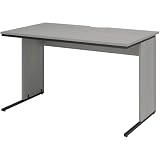 オフィスコム オフィスデスク 平机 幅1200×奥行700×高さ700mm 配線スリット スチール脚 ワークデスク 事務机 グレイッシュ Z-LWD-1270-GRS