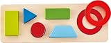 Hape(ハペ) カラフル両面かたちあわせ 10×28×2.3cm 1.5才以上 木製 知育玩具 おもちゃ E1615