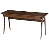 不二貿易 リビングデスク コロン 幅140cm ブラウン 10891