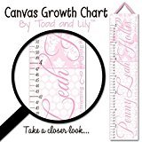子供用キャンバスBirth Info Growth charttmシェブロンとピンクダマスクBaby NurseryキャンバスGrowth Chartベビーシャワーギフトgc0246
