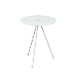 ガラスサイドテーブル　　ホワイト　THS-25WH