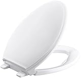 KOHLER K-4733-0 Glenbury Quiet-Close with Grip-Tight Bumpers Elongated Toilet Seat, White [並行輸入品]
