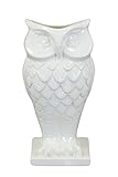Ceramic Owl Vase on Base Gloss Finish White