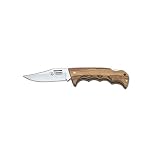 ブレード 8 cm オリーブの木製ハンドルと Cudeman 333 L ナイフ。