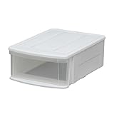 アイリスオーヤマ 収納ボックス チェストI 幅37.6×奥行52.8×高さ19.7cm ホワイト/クリア M