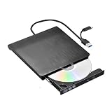 Covifize 外付けDVDドライブ 読取/書込可 CD/DVDドライブ USB 3.0&Type-C両接続 駆動 パソコン 光学ドライブ 外付け Mac/Window対応