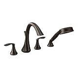Moen T944ORB Eva Two-Handle High Arc Roman Tub Faucet and Hand Shower without Valve, Oil Rubbed Bron