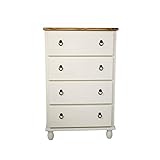 フレンチカントリー家具 白 チェスト 4引出 完成品 幅60 手作り ナチュラル 北欧カントリー風 カントリー調