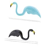 B Baosity 2点セット　フラミンゴ置物　芝生 ガーデン 庭の装飾 　ブルー＋ブラック
