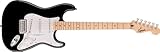 Squier by Fender スクワイヤー エレキギター Squier Sonic™ Stratocaster®, Maple Fingerboard, White Pickguard, Black ソフトケース付き
