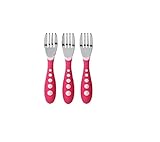 Gerber Graduates Kiddy Cutlery Forks, Pink, 3 Count by NUK