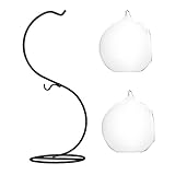 Dovewill 2つ　ガラス　球状花瓶　花　ポット　テラリウム　景観　容器　と　金属のスタンド　インテリア