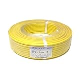 カワイ電線 カラーVVFケーブル 600Vビニル絶縁ビニルシースケーブル 2.0mm 2心 100m巻 黄色 VVF2.0×2C×100mキ