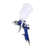 KKmoon エアスプレーガン 口径1.4mm ミニ HVLP 600ml 重力フィード エアブラシキット 家具 塗装 自動車補修 仕上げ ペイント スポット修理 スプレーャー