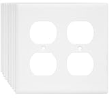 (エナーライツ) Enerlites デュプレックスコンセント壁プレート 1列4口 標準サイズ 割れにくいポリカーボネート製 ホワイト ホワイト 8822-W