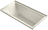 KOHLER 1121-RW-47 Underscore 60-Inch x 30-Inch Alcove Bath with Bask Heated Surface, Tile Flange, an