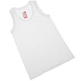キッズ・子供・ジュニア ボーイズ サーマル ポリビスコース ノースリーブ タンクトップ インナー 男の子 (胸囲:46-51cm(2-3歳)) (ホワイト)