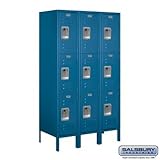 Assembled Triple階層3 Wide標準ロッカーサイズ: 66 " H x 12 " W x 18 " D、カラー：ブルー