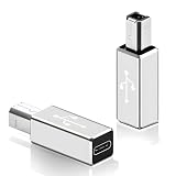 Type-CからType-B MIDI変換USB 2個入り 黒色/銀色 CtoB CtoMIDI 標準転送レート480 Mbps Type-C メス -MIDI 5ピン オス 変換 丈夫で長持ち 持ち運び便利 音楽機器対応 安定通信 低遅延接続 (銀色 2個セット)