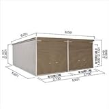 ヨドガレージ　ラヴィージュ　VGB-3059H　一般型　背高Hタイプ　2連棟　【シャッター車庫　ガレージ】 　ウッディブラウン（受注生産）