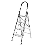 アズーリプロデュース 脚立 4段 アルミ 踏み台 折りたたみ おしゃれ 軽量 持ち手付き はしご 梯子 ブラック