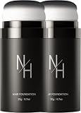 【家族にもバレない自然感】N/H ヘアファンデーション ヘアチョーク 白髪隠し 薄毛隠し パウダー 増毛 生え際 円形脱毛症 男女兼用で大容量20g(ブラック, 2本)