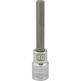 Dynamic Tools D013410 1/2 Drive Metric Hex Head Socket with 10mm Long Bit, Chrome Finish by Dynamic 