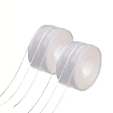 防水テープ 防カ マスキング 隙間テープ 強力 透明 カビ汚れ防止 洗面台 コンロの隙間 浴室 耐水性 粘着テープ 透明化粧台 洗面台 家事時短 ドア 窓の隙間補修 ブチル 防油 のり残らず アクリル製 幅22mm x 長さ3.2m (ホワイト2個入り)