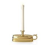 12" Luminara Flameless Window Candle Colonial Collection with Timer in Brass [並行輸入品]