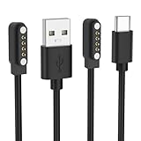 For PLAUD NOTE AI/Plaud Note Pro 用充電ケーブル ボイスレコーダーチャージケーブル 磁気吸着式 USB-A/USB-C充電 1M マグネット式充電ケーブル 持ち運び便利 軽量 急速充電器 （2本入り）