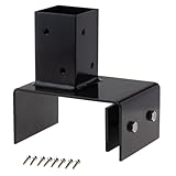 アイガーデン(igarden) 60mm角 ラティスポスト 固定金具 15cmブロック用 1個 ポール固定金具 柱固定金具 10117 (1, 15cmブロック用)