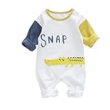 Milkiwai ベビー長袖ロンパース パジャマ カバーオール 前開き ルームウェア 女の子 男の子 春秋 size 66 (イエロー)