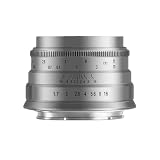Brightin Star 35mm F1.7 大口径 MF 単焦点レンズ ソニー Eマウントに対応 APS-C ミラーレス用 ソニー カメラ A7/II/III/IV/SIII/C/RIII/RIV A6400 A6600 A6100 A6000 ZV-E10 NEXなど Eマウント ミラーレスカメラ用 シルバー