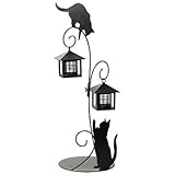 ガーデンライト LED センサー付 ソーラーライト 猫のシルエットL