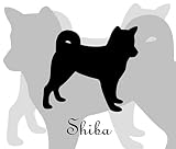柴 ［シバ］ 犬 ステッカー プレミアム シルエット モノトーン Mサイズ MK-2 ブラック