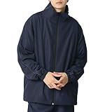 [アーケード] ウィンドブレーカー メンズ 裏メッシュ スタンドカラージャケット ナイロン系 ジャージ シャカジャン トラックジャケット LL ネイビー(1本パイピング)