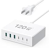 120W USB C充電器 GaN マルチUSBアダプタ【3USBC＋3USBA】 急速充電PD 2.0電源6ポートUSB C充電ステーション iPhone/Samsung/Google/タブレット/モバイルパワーおよびその他のUSBデバイスに対応 (ホワイト)